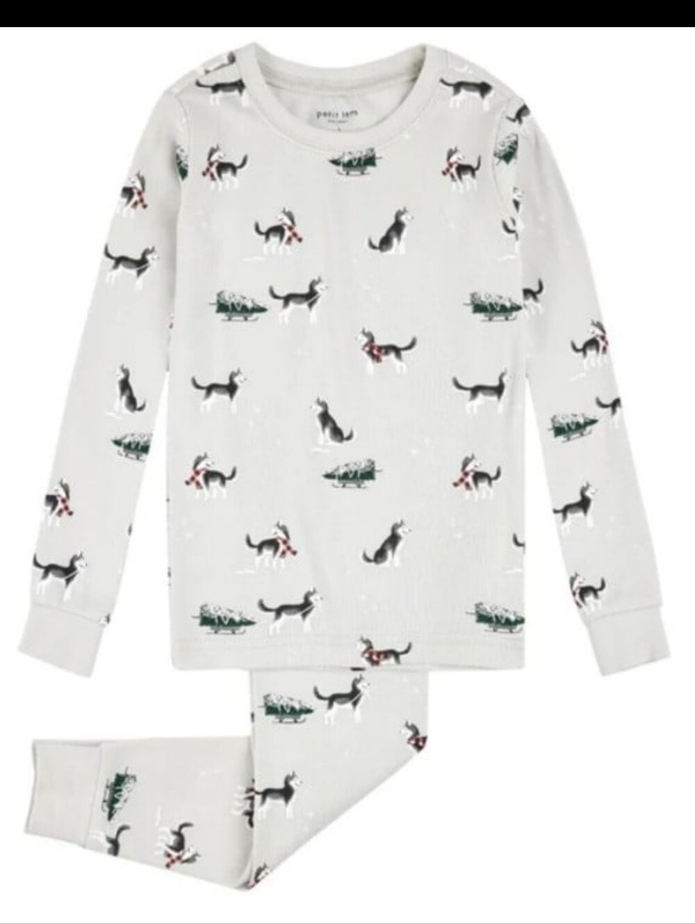 Petit Lem Holiday Huskie Pajama Set size 5